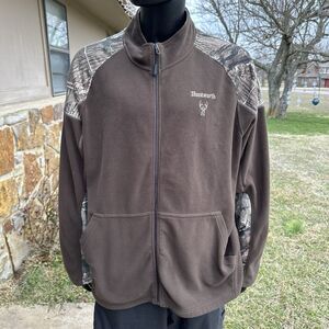 Huntworth Fleece Camo Jacket Mens Size 2XL Full Zip Tree Camouflage Hunting Coat